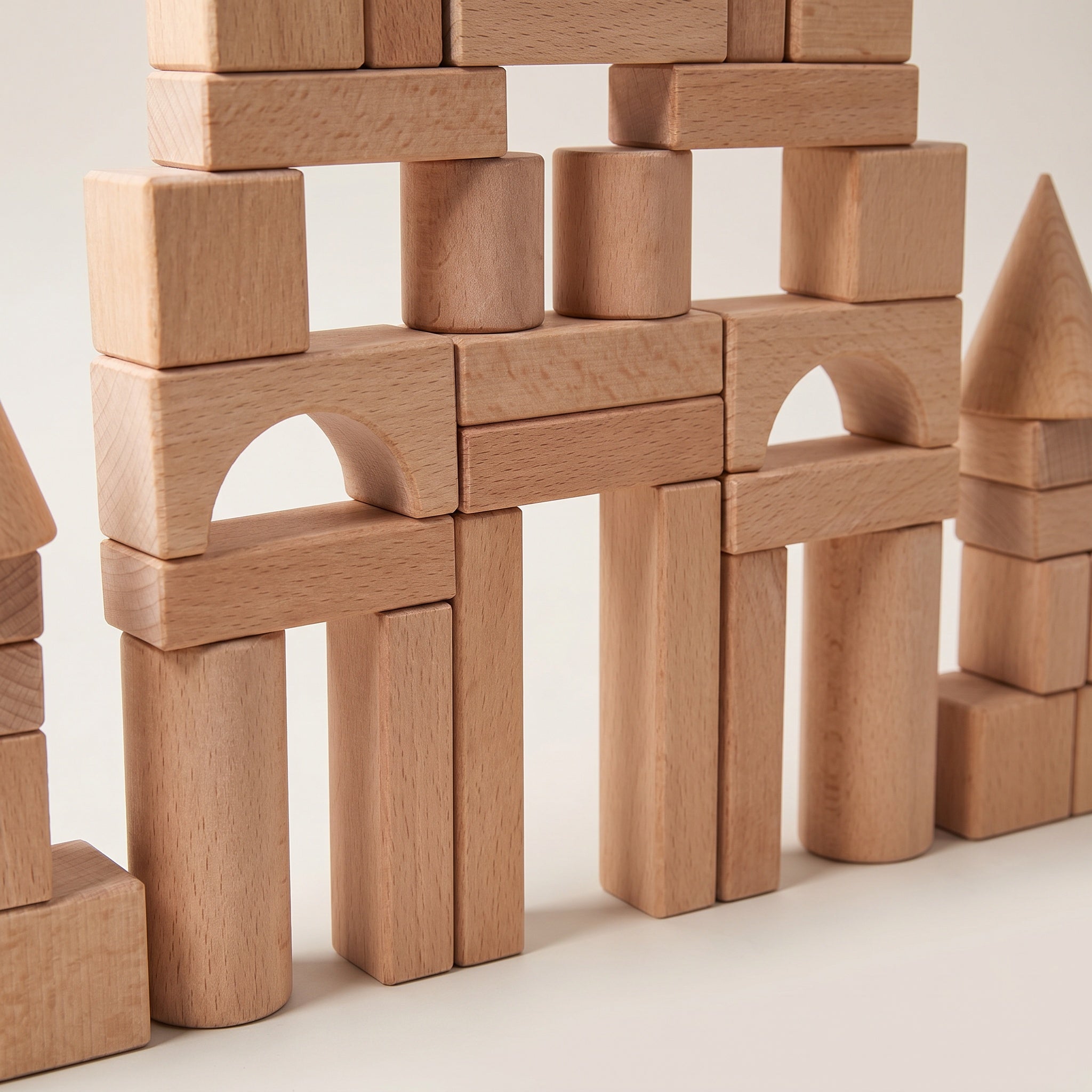 Montessori Building Blocks Made of Natural Wood