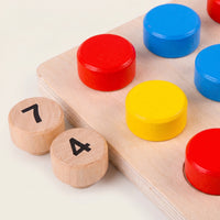 Wooden Montessori Game for Learning Numbers and Colors