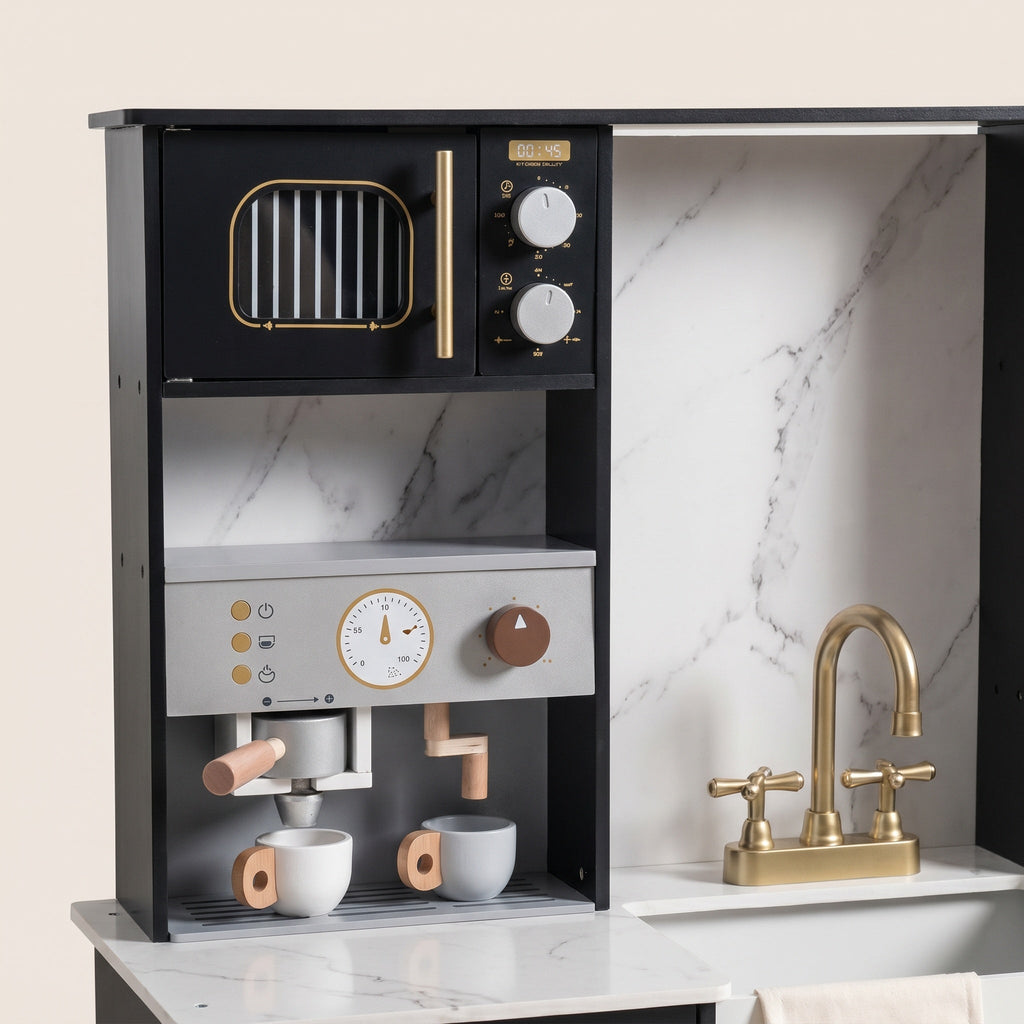Wooden Montessori Kitchen with Sink and Storage
