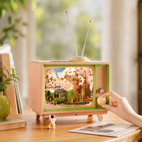 3D Wooden Puzzle Music Box Sakura TV DIY Kit Montessori & Toys