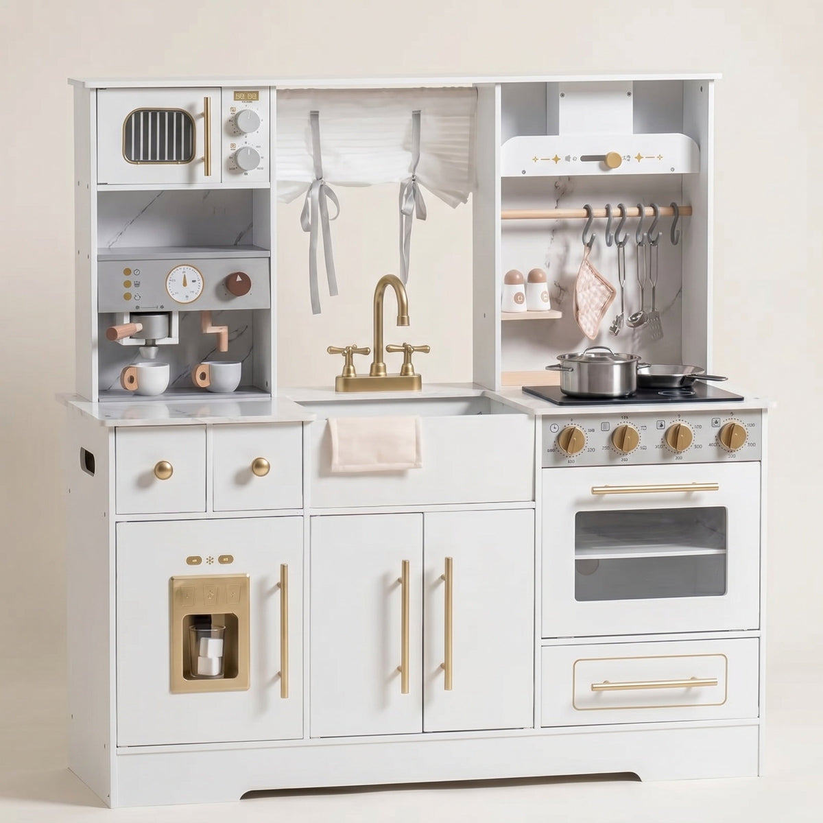 Wooden Montessori Kitchen with Sink and Storage