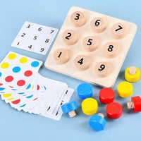 Wooden Montessori Game for Learning Numbers and Colors