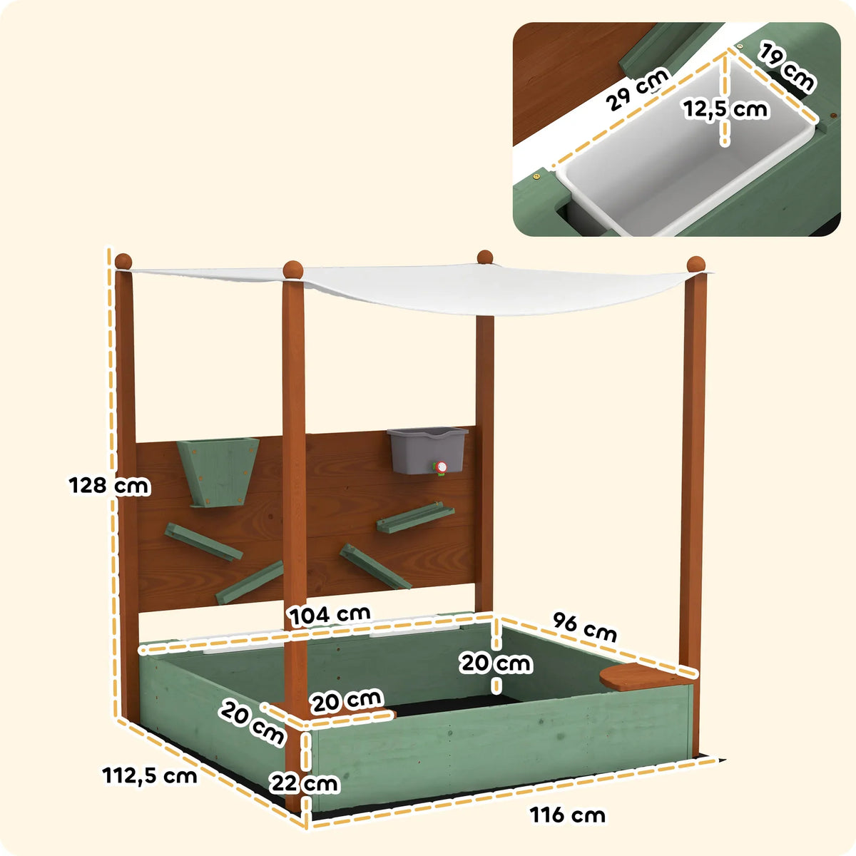 Montessori Sandbox with Water Play Set