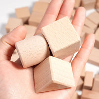 Montessori Building Blocks Made of Natural Wood