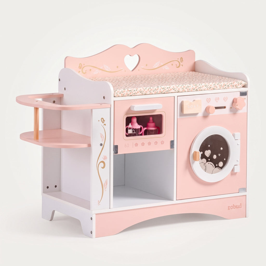 6-in-1 Wooden Changing Table for Montessori Dolls