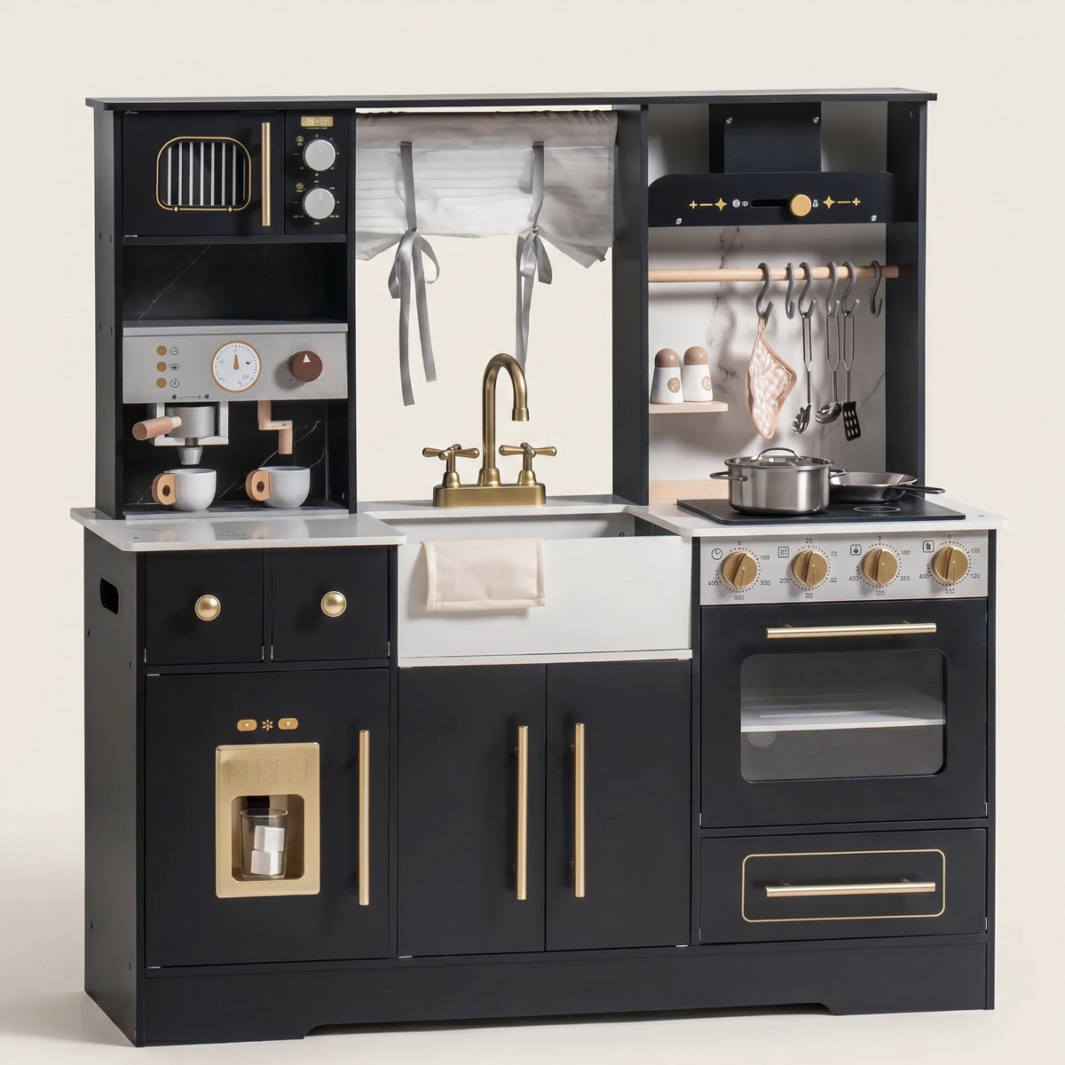 Wooden Montessori Kitchen with Sink and Storage