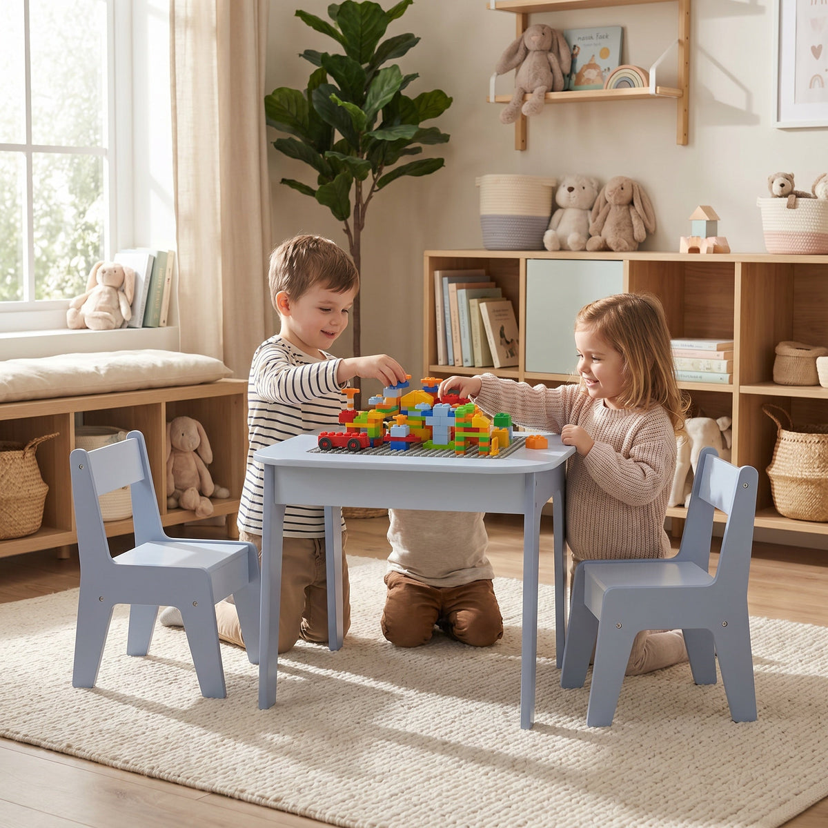 4-in-1 Montessori Activity Table with Chairs