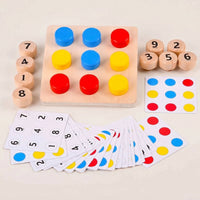 Wooden Montessori Game for Learning Numbers and Colors