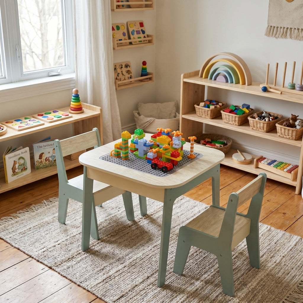 4-in-1 Montessori Activity Table with Chairs