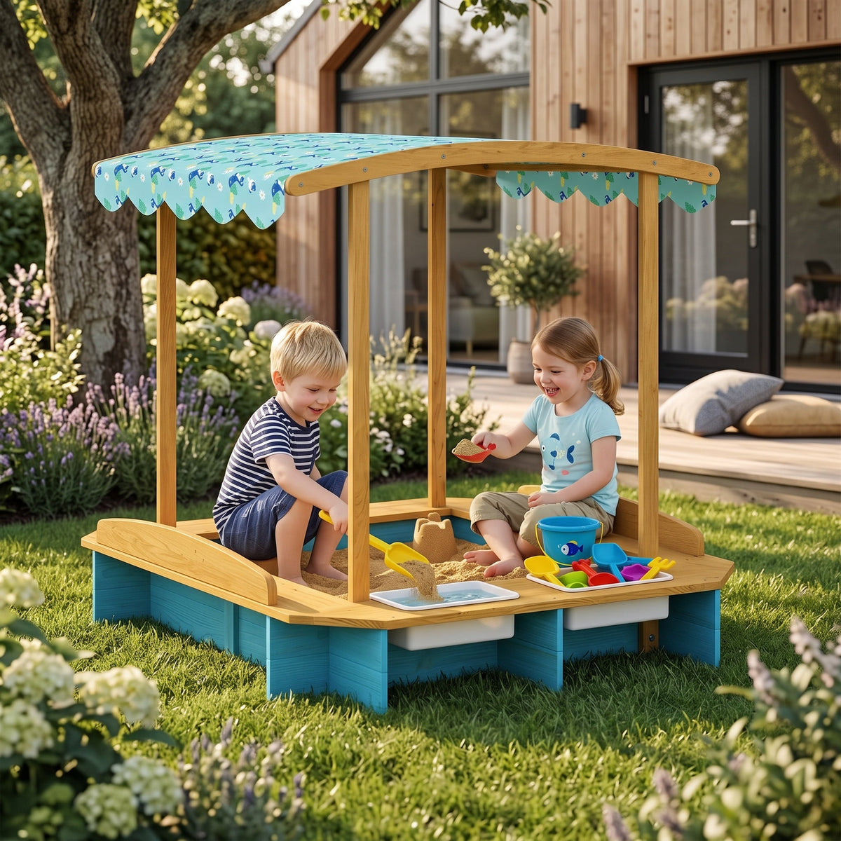 Montessori Sandbox with a Roof