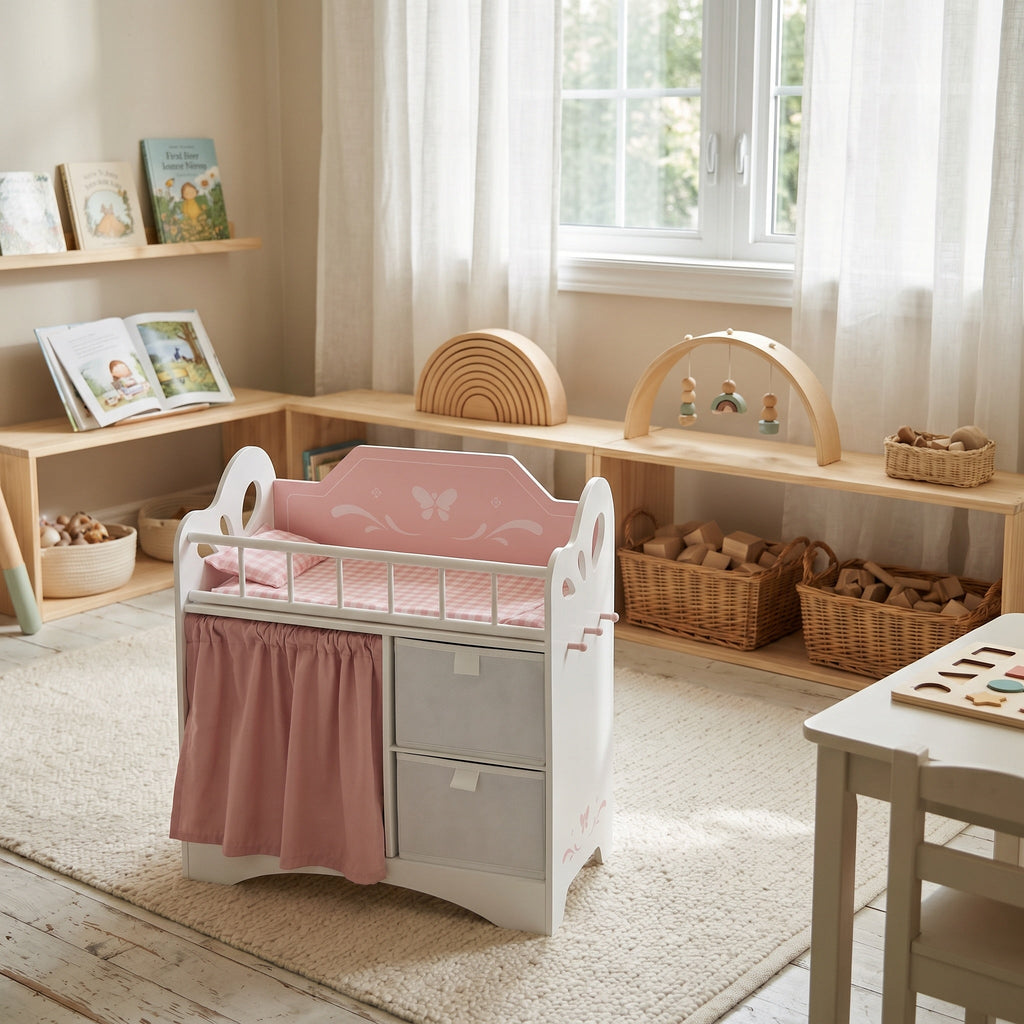 Montessori Doll Bed with Storage and Closet