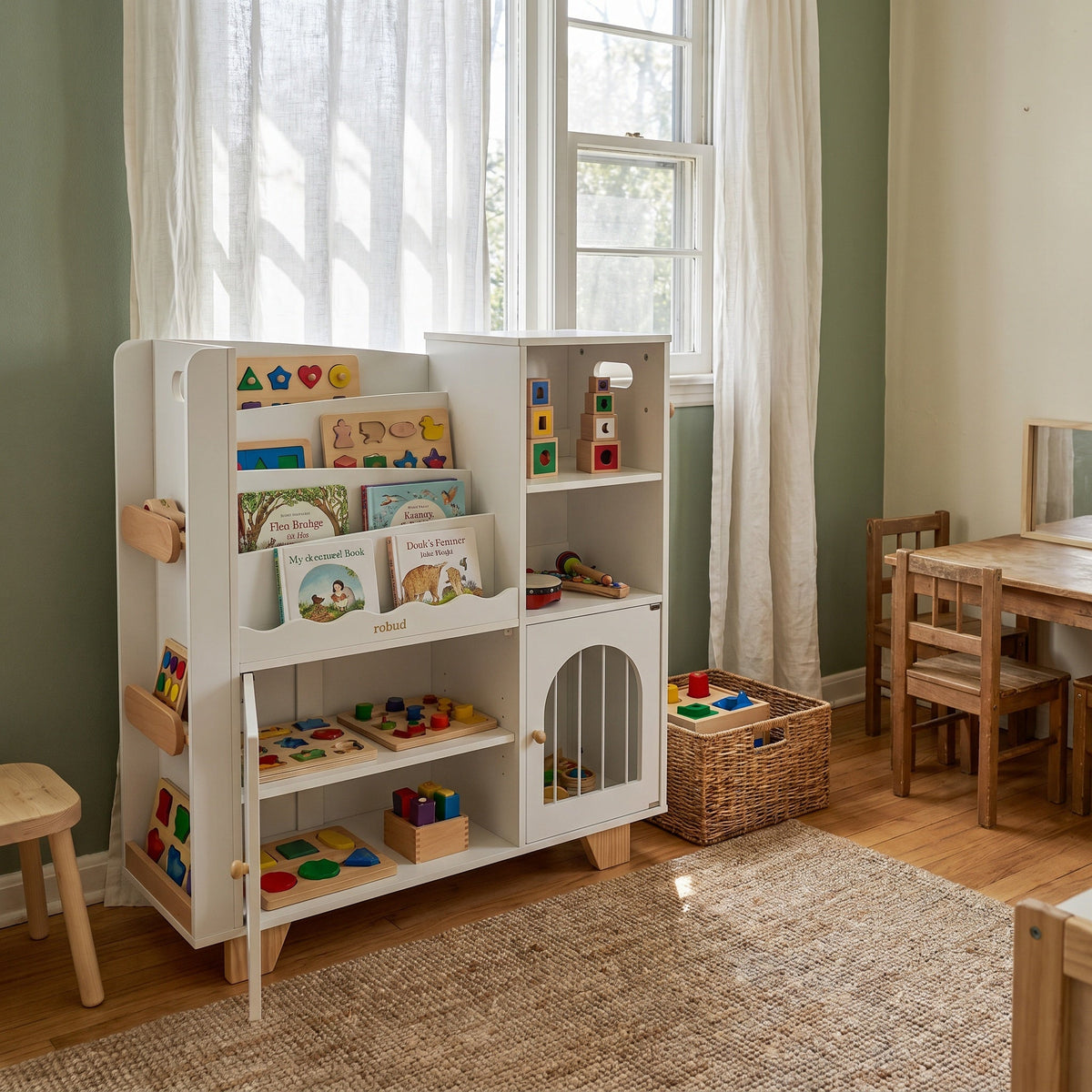 Wooden Montessori Bookcase