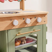 Wooden Montessori Kitchen with Sink, Oven, and Accessories