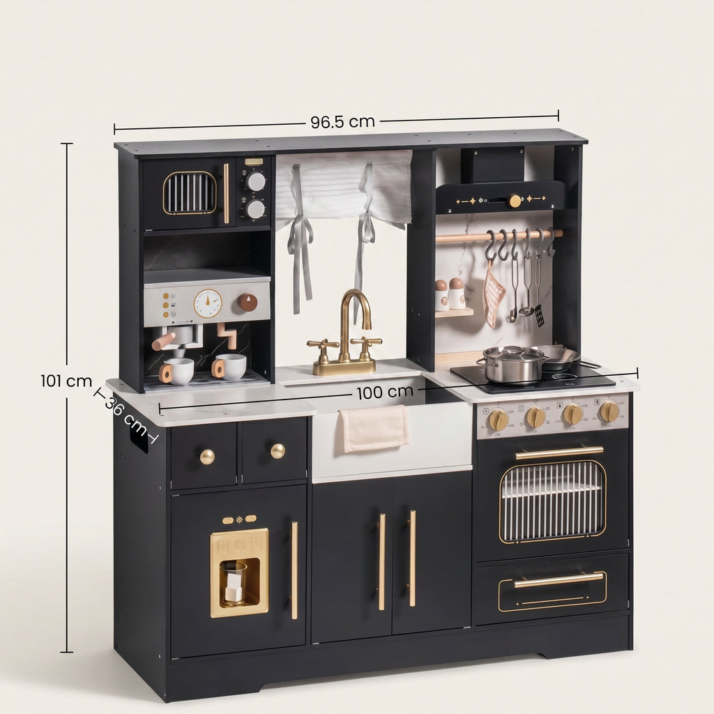 Wooden Montessori Kitchen with Sink and Storage