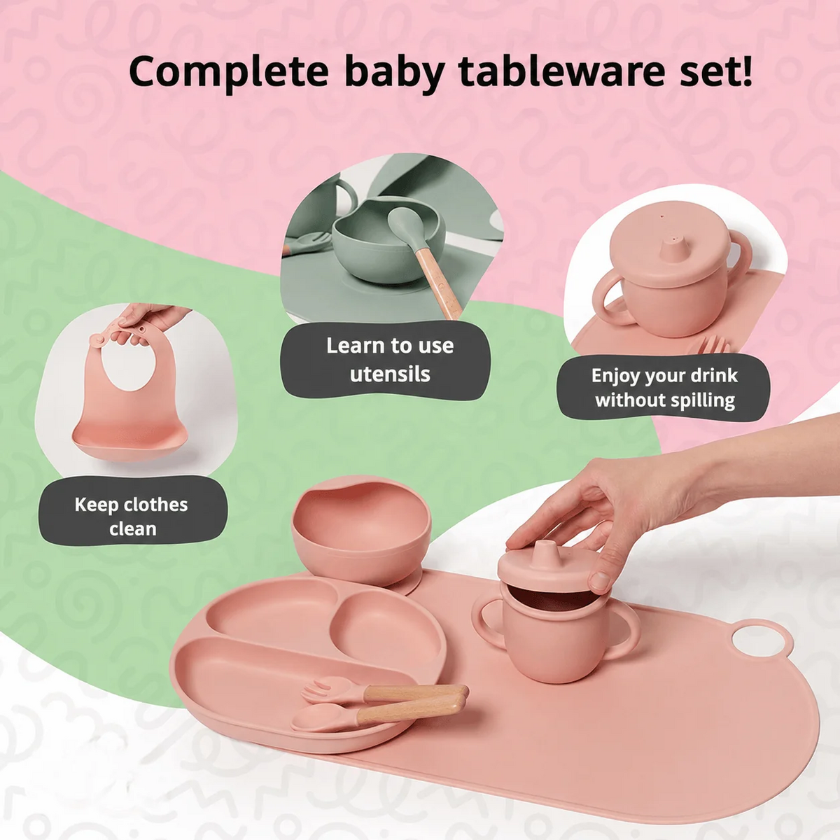 Montessori Silicone Tableware Set for Baby