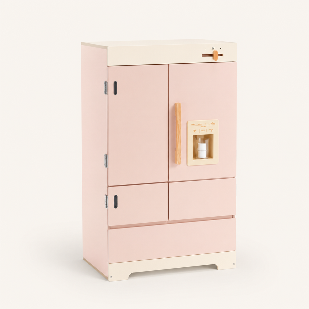 Kids Wooden Play Kitchen Full Set Pink Montessori & Toys