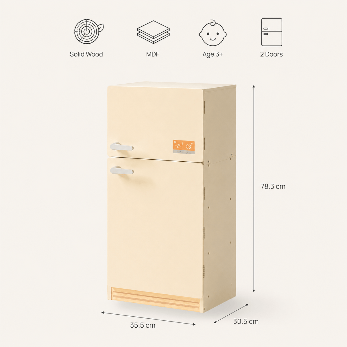 Kids Wooden Toy Fridge Play Kitchen Set Montessori & Toys
