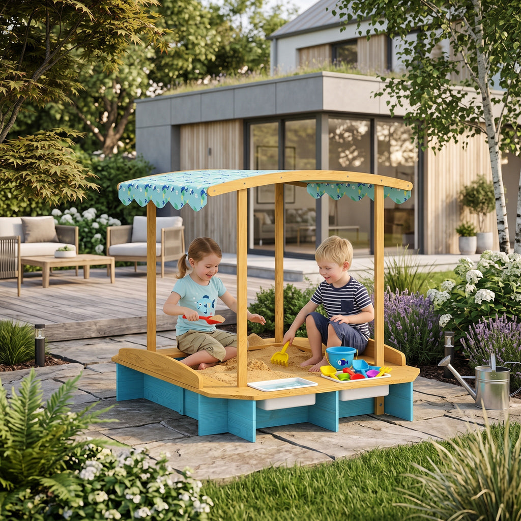 Montessori Sandbox with a Roof