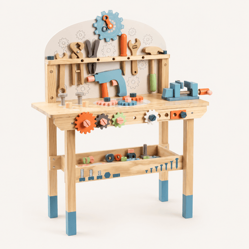 Large Wooden Tool Bench Set for Kids Toy
