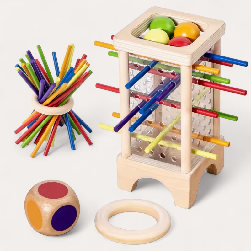 Montessori Colorful Bead & Rod Tower L'atelier Montessori