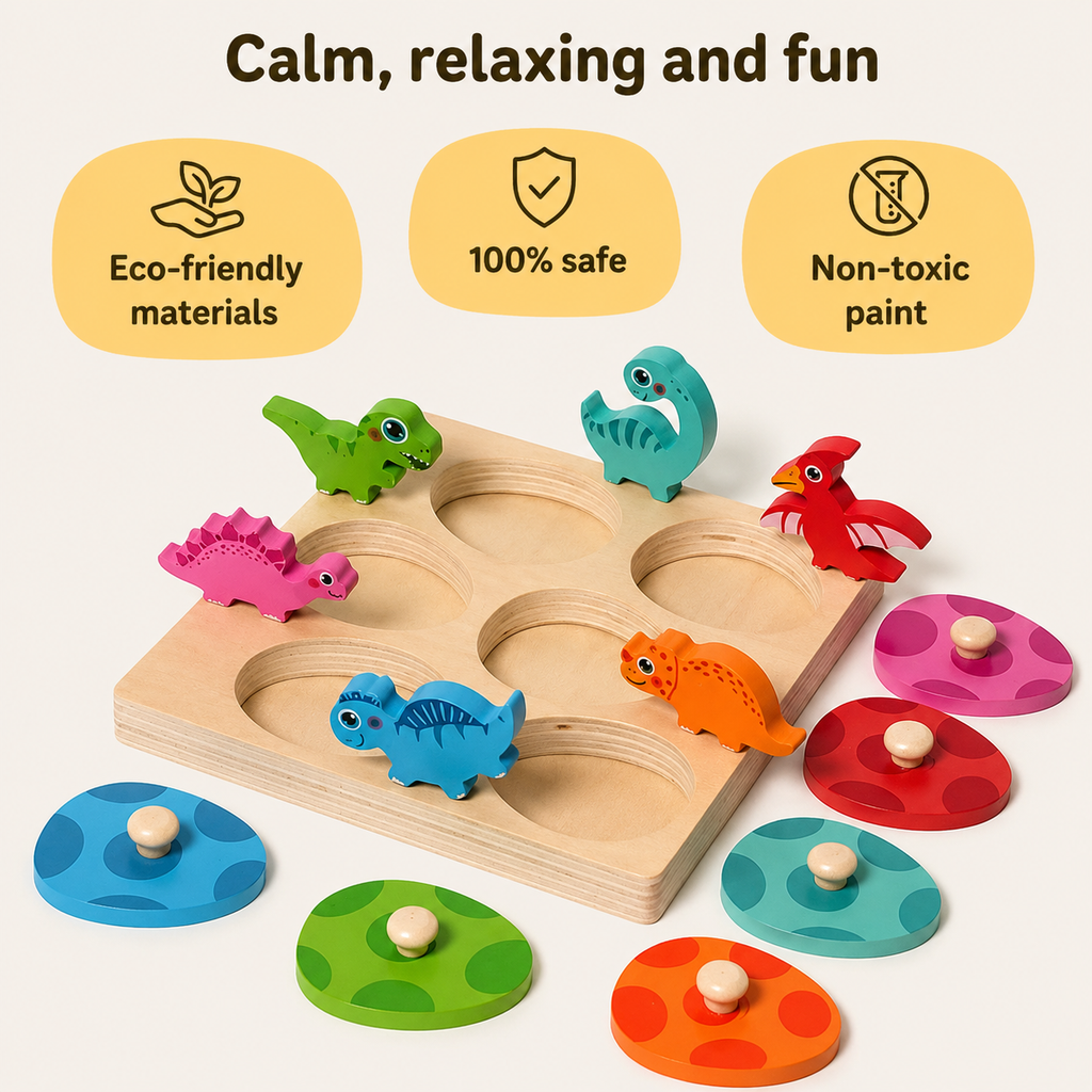 Montessori Dinosaur Hatching Puzzle L'atelier Montessori