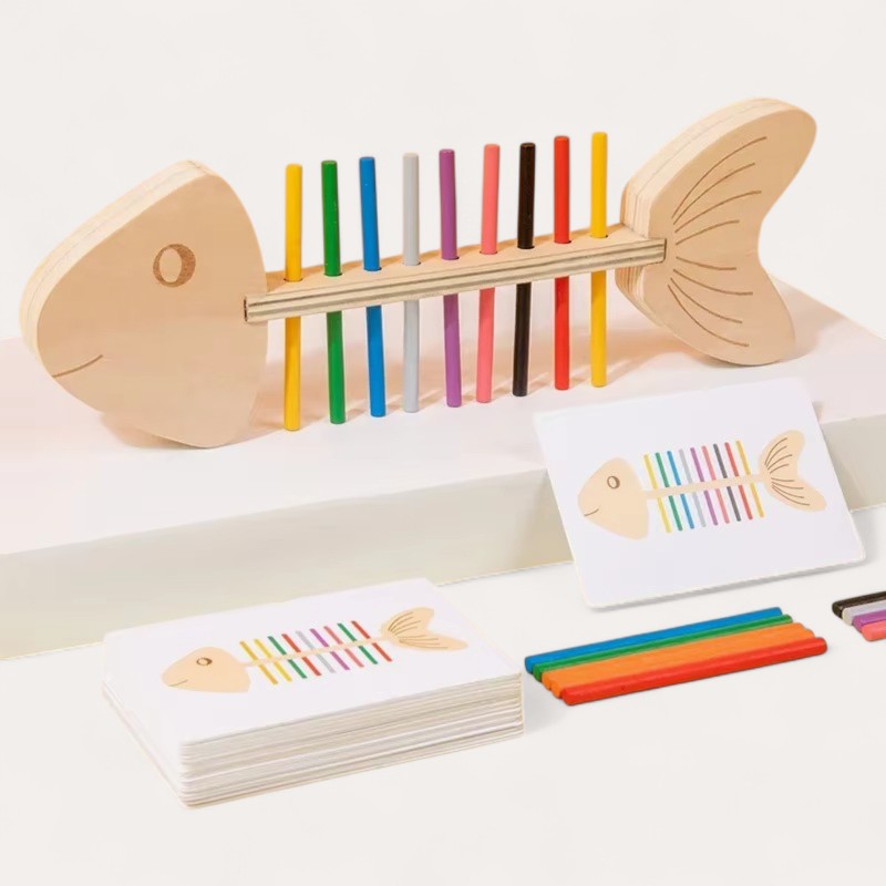 Montessori Fishbone Matching Puzzle L'atelier Montessori