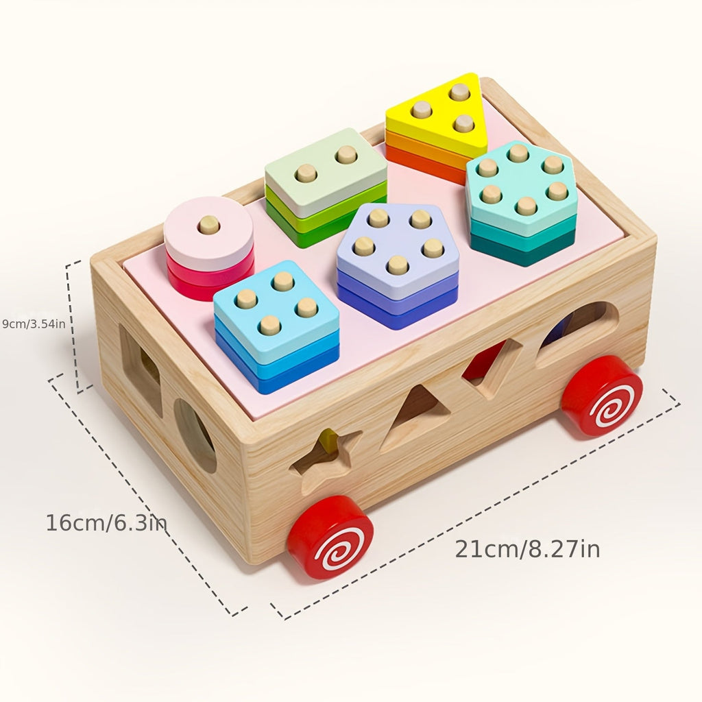 Montessori Geometric Shape Stacking Toy L'atelier Montessori