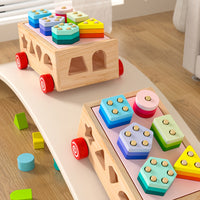 Montessori Geometric Shape Stacking Toy L'atelier Montessori