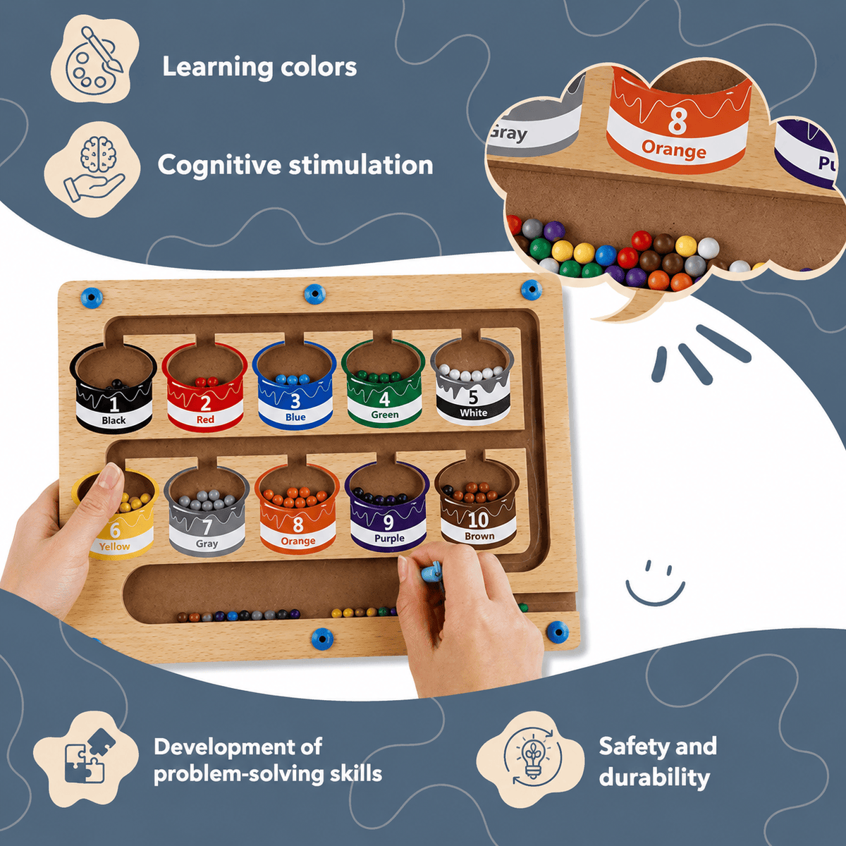 Montessori Magnetic Color Sorting Puzzle L'atelier Montessori