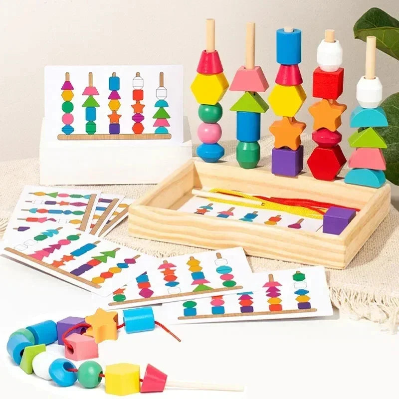 Montessori Stacking Bead Game L'atelier Montessori