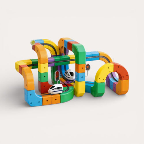 Montessori STEM Train Track with Cubes