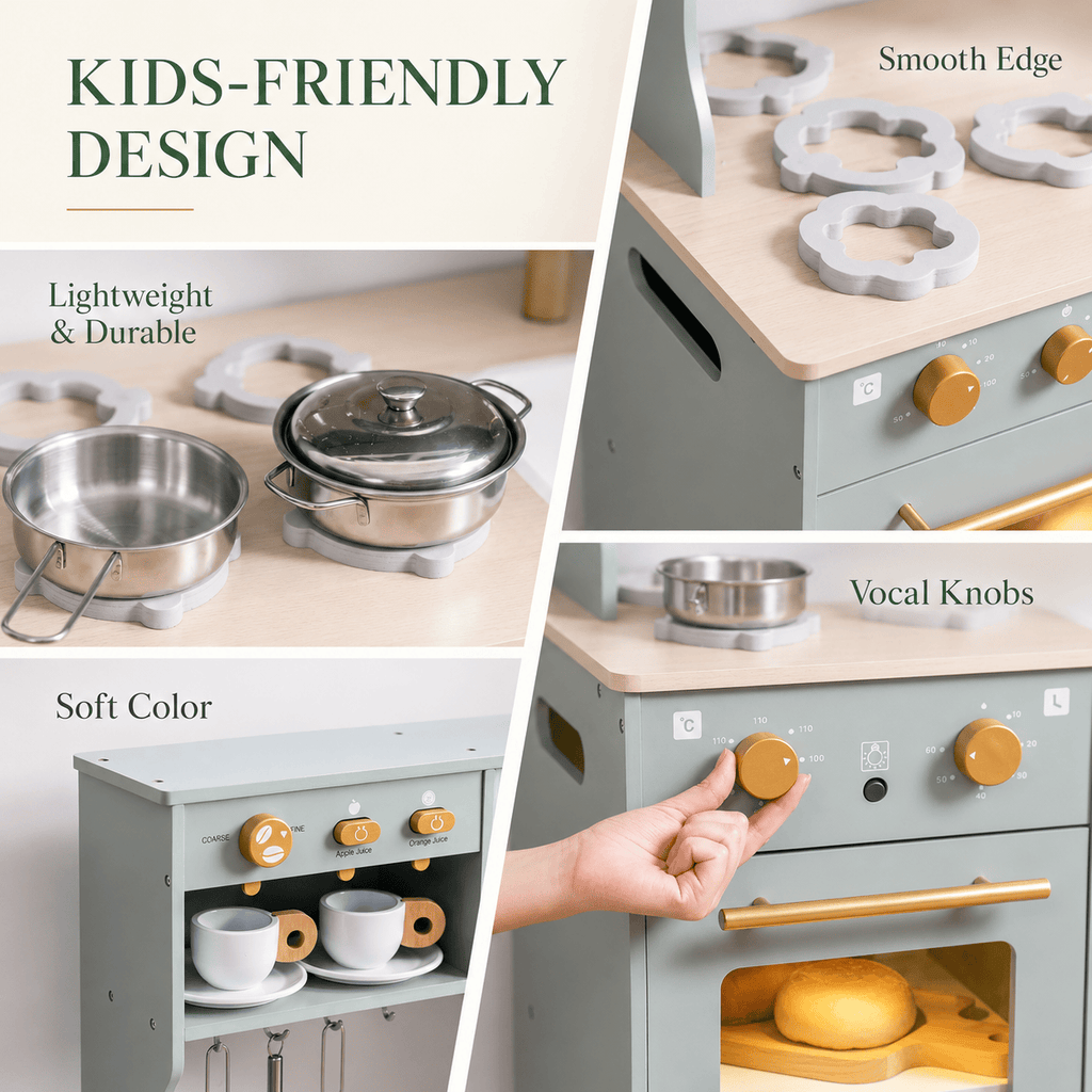 Montessori Wooden Play Kitchen Corner Set Montessori & Toys