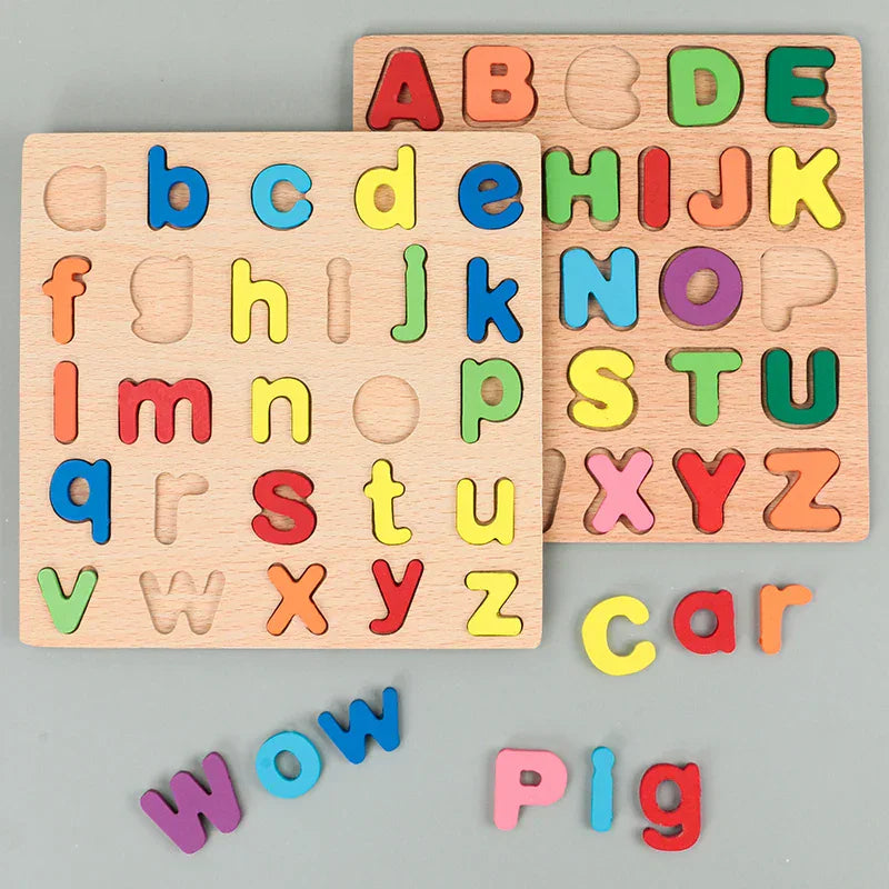 Montessori Wooden Puzzle - Letters, Numbers and Shapes L'atelier Montessori