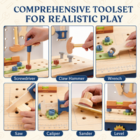 Wooden Toy Workbench Set for Kids Montessori & Toys