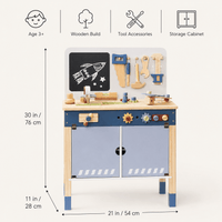 Wooden Toy Workbench Set for Kids Montessori & Toys