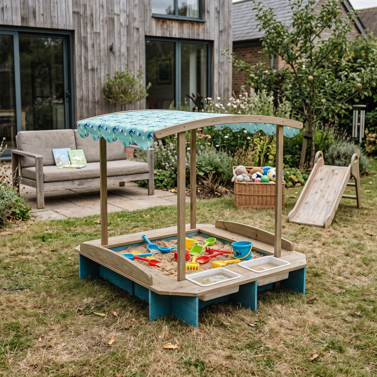 Montessori Sandbox with a Roof